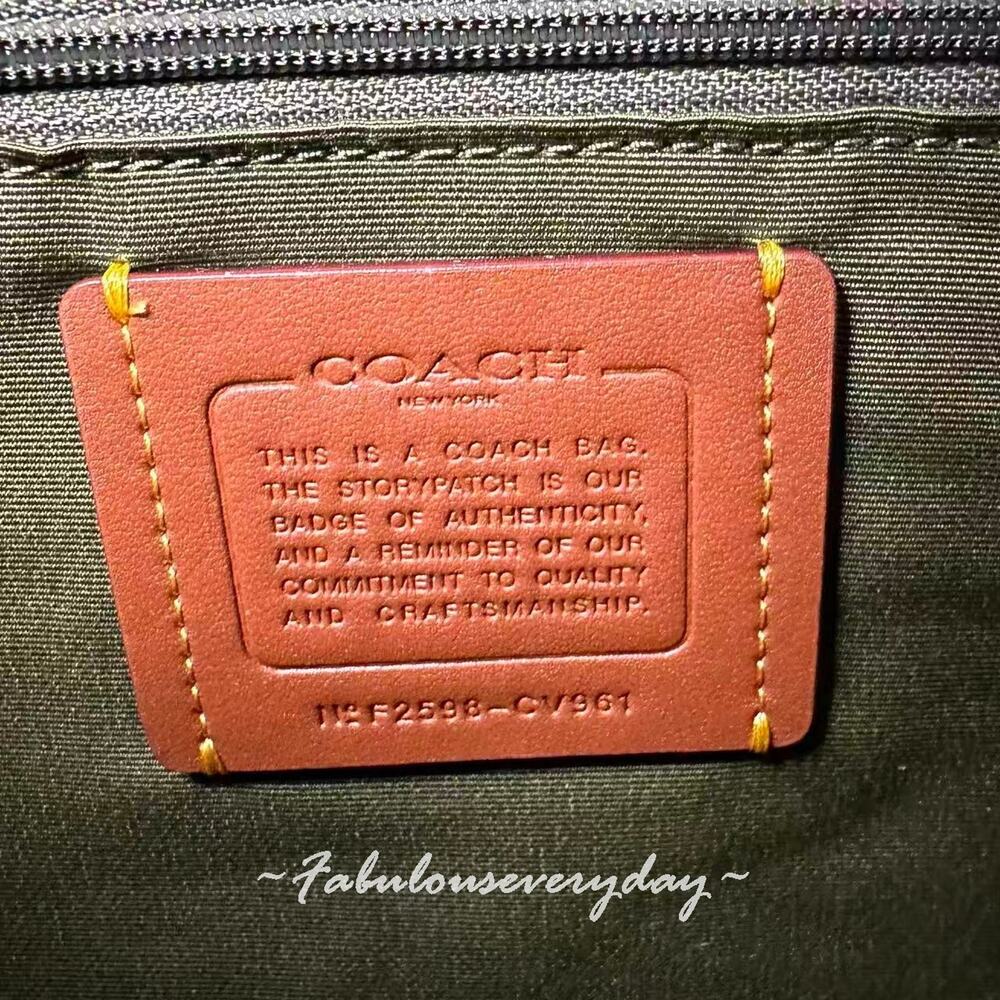 Coach Rowan Satchel Crossbody Bag In Signature Canvas/Gold/Olive CV961 NWT - Picture 9 of 9